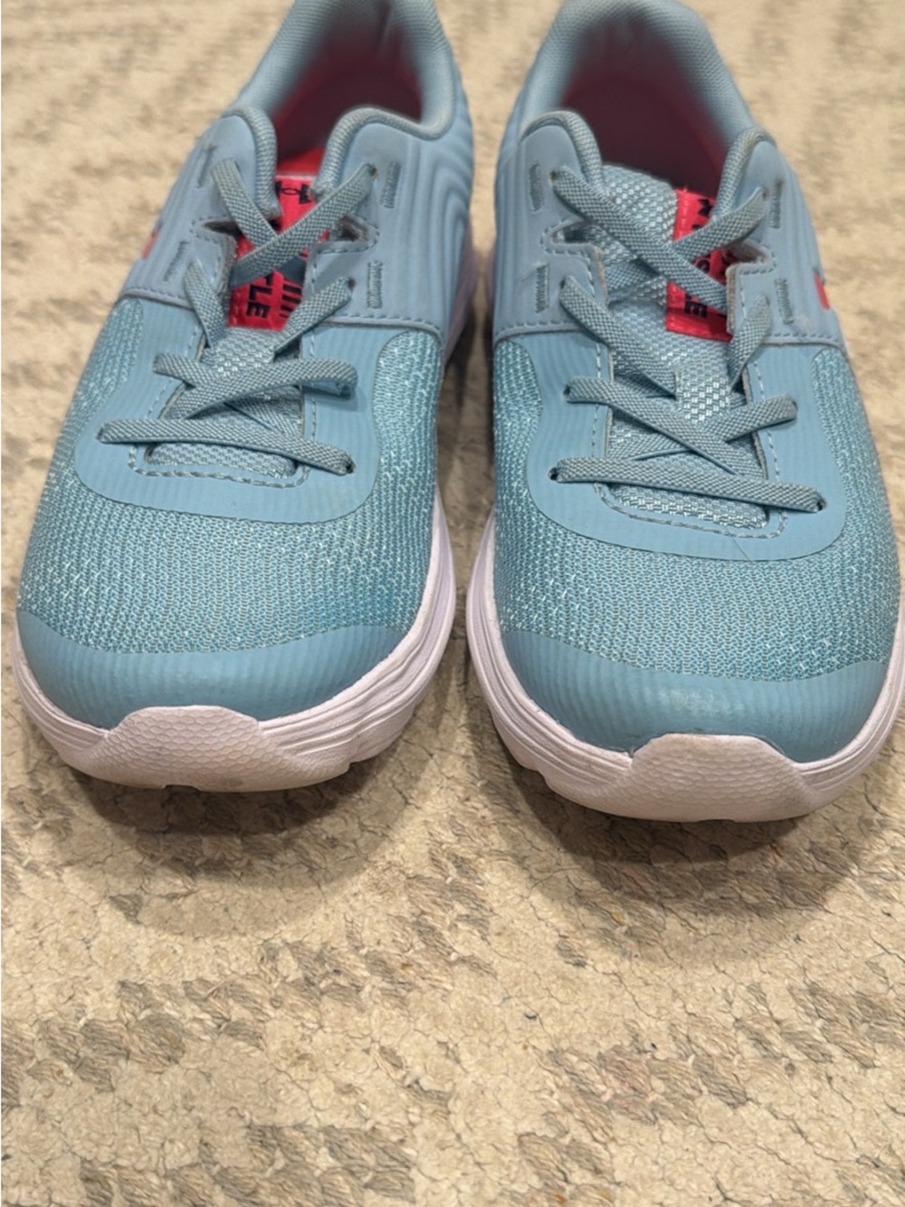 Under Armour Kids Light Blue and Pink Athletic Sneakers